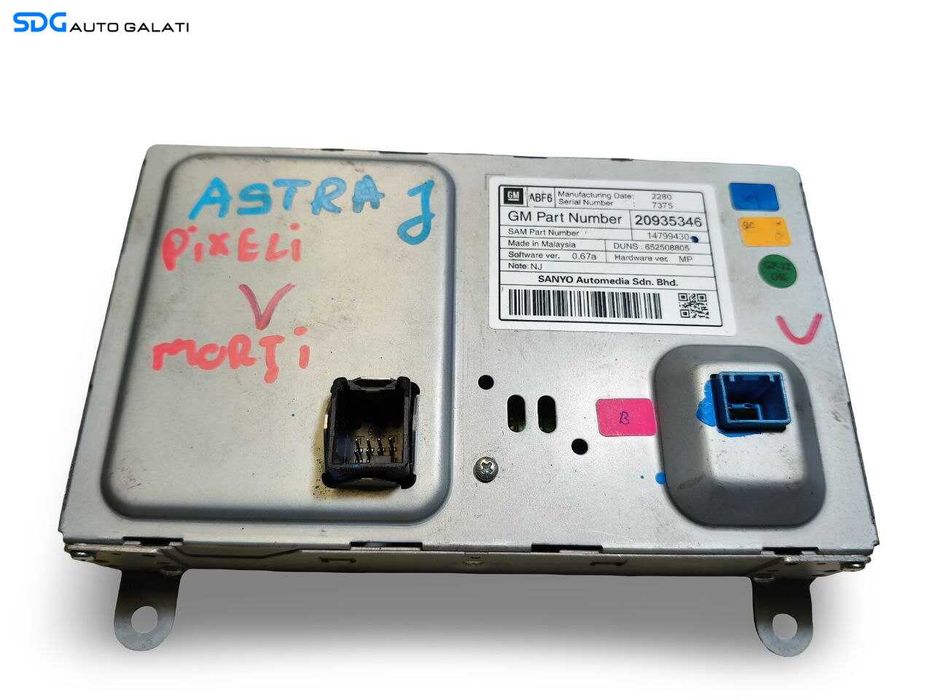 Ecran Afisaj Display Navi Navigatie GPS Map Opel Astra J 2009 - 2016 Cod 20935346 (Are Pixeli Morti) [LS0705]