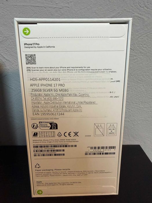 iPhone 17 Pro Silver / Sigilat / 256 GB / Garantie 2 Ani * Krom Amanet Margeanului *