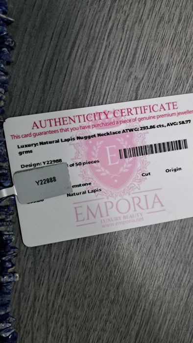 Colier nou Lapis natural 120 cm