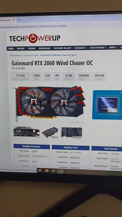 Geforce RTX 2060 ОС Игровая видеокарта