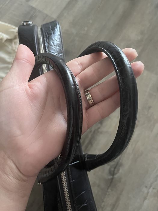 Geanta de laptop Montblanc Black Croc