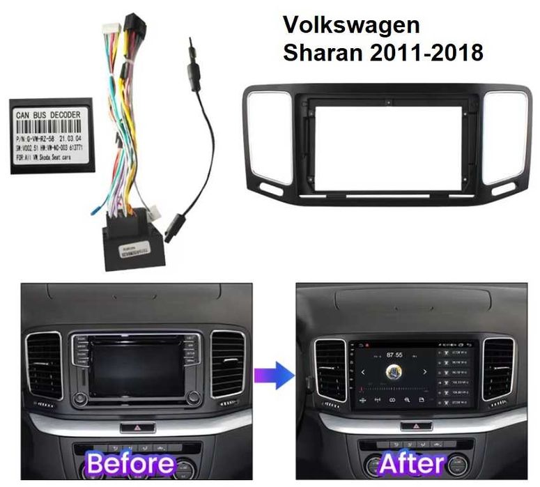 Рамка за мултимедия VW Golf 6/7, Passat B5/B6, Sharan, Touran