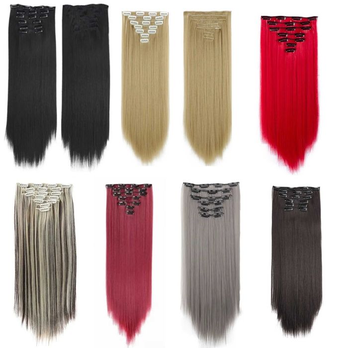 extensii de par diverse culori, 60 cm, drepte sau ondulate, NOI