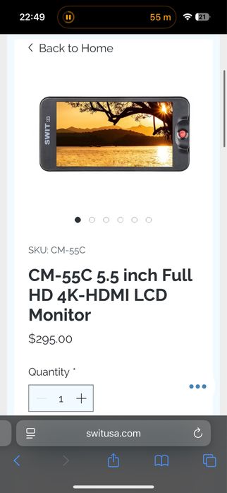 Monitor video extern SWIT - 4k de 5.5 inch