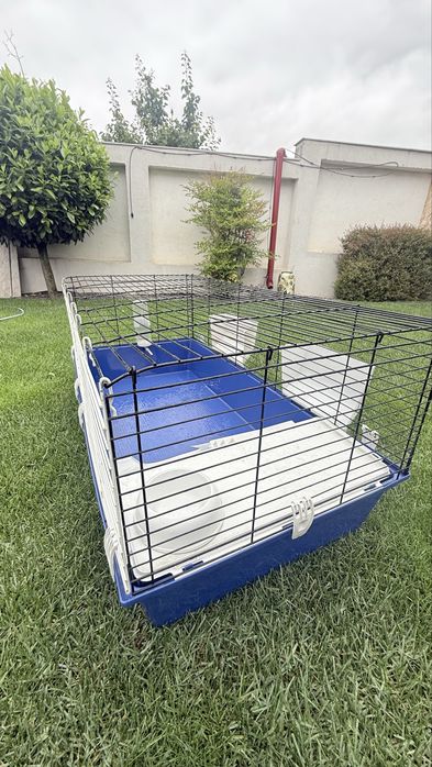 Cușcă mare iepuri 120 cm completă – dozator apă + hrănitoare