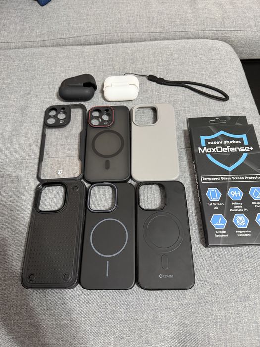 Pachet Huse si accesori iphone 15 pro + huse airpods pro 2