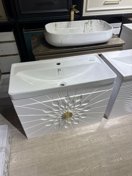 Тумба из ПВС (влагостойкий) с раковиной на любой вкус