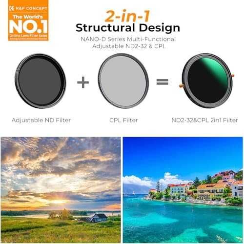 Нов Професионален ND2-32 CPL Филтър за Фотография 72mm K&F Concept