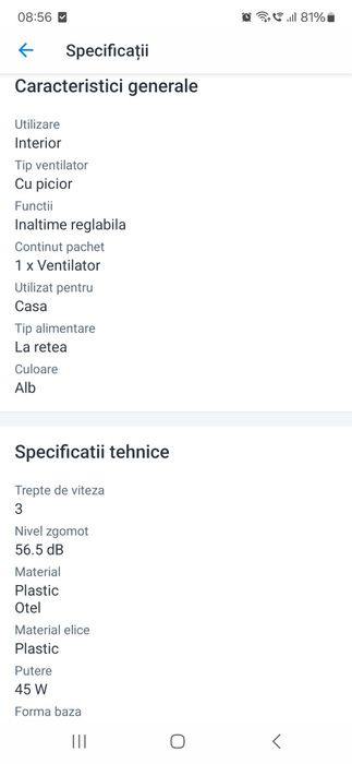 Ventilator.pe.picior