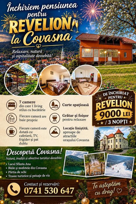 Casa tip pensiune in Covasna de inchiriat de revelion