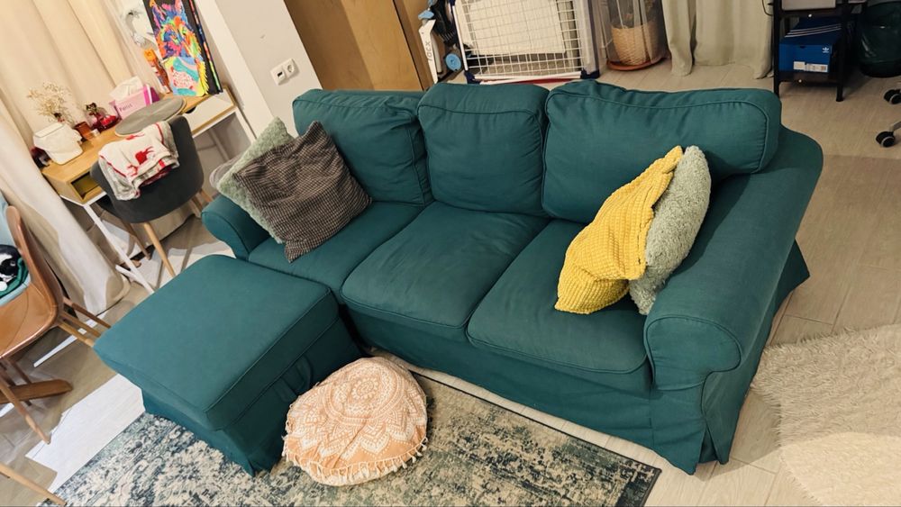 Canapea 3 locuri + taburet EKTORP IKEA