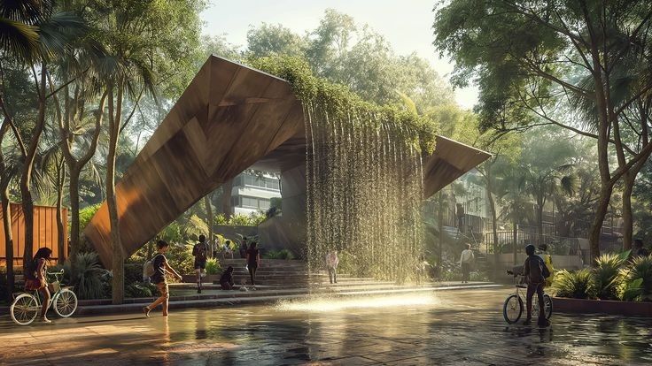 Akva park vodopad sharshara аквапарк фонтан