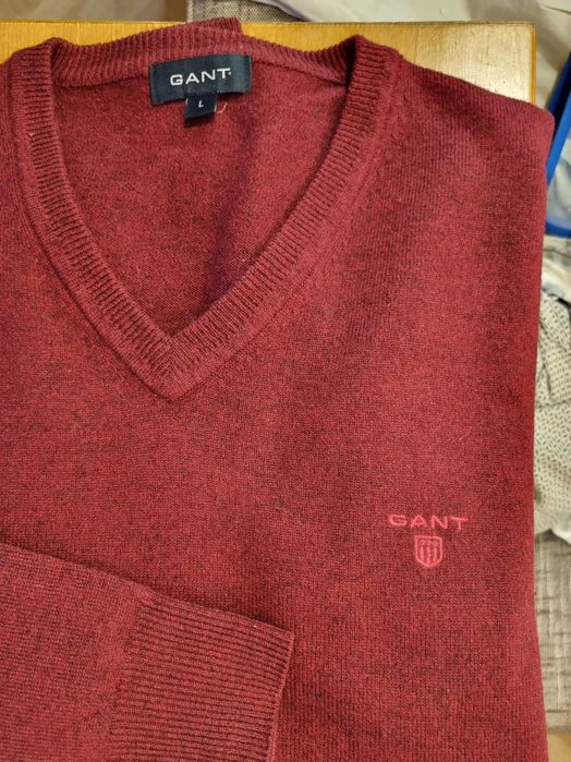 Мъжки пуловер Gant агнешка вълна, размер L