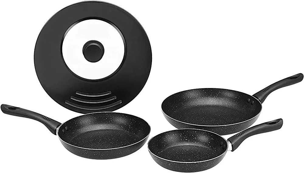 Индукционни тигани с незалепващо покритие, комплект от 4 части