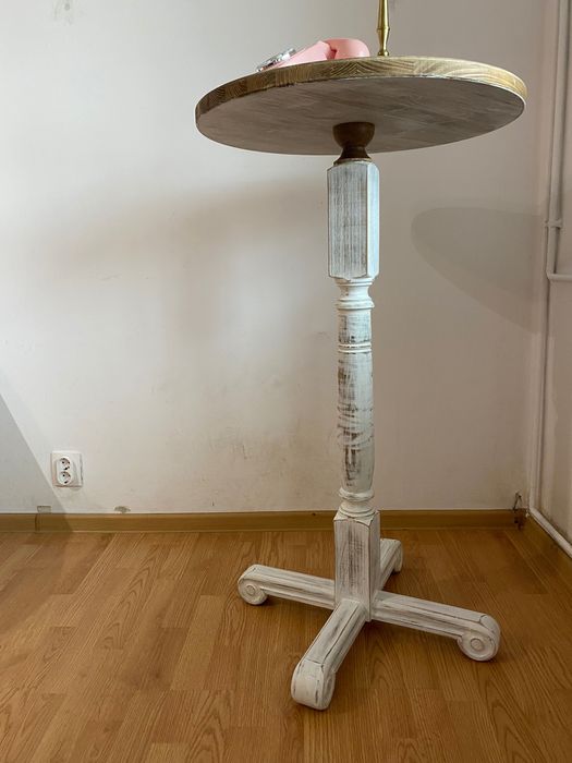 Masă vintage - lemn masiv stejar/ blat de brad