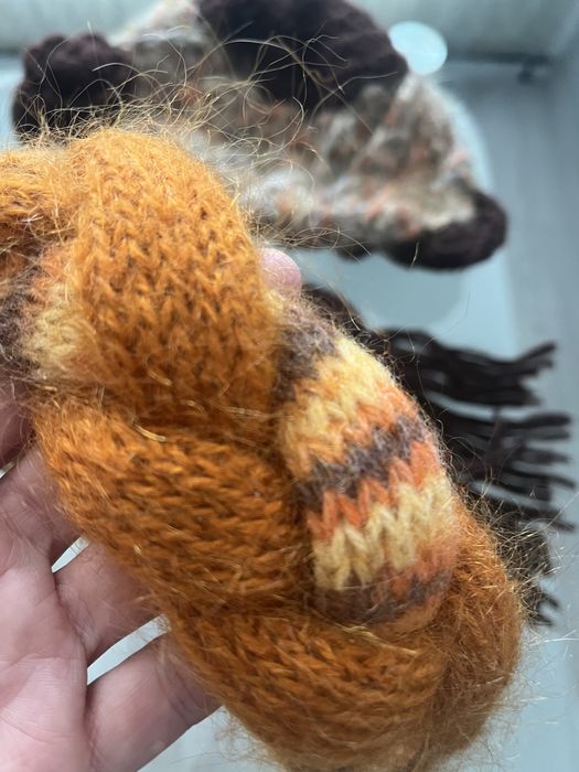 Ръчно плетени шал, шапка и лента + ПОДАРЪК 8 шалчета