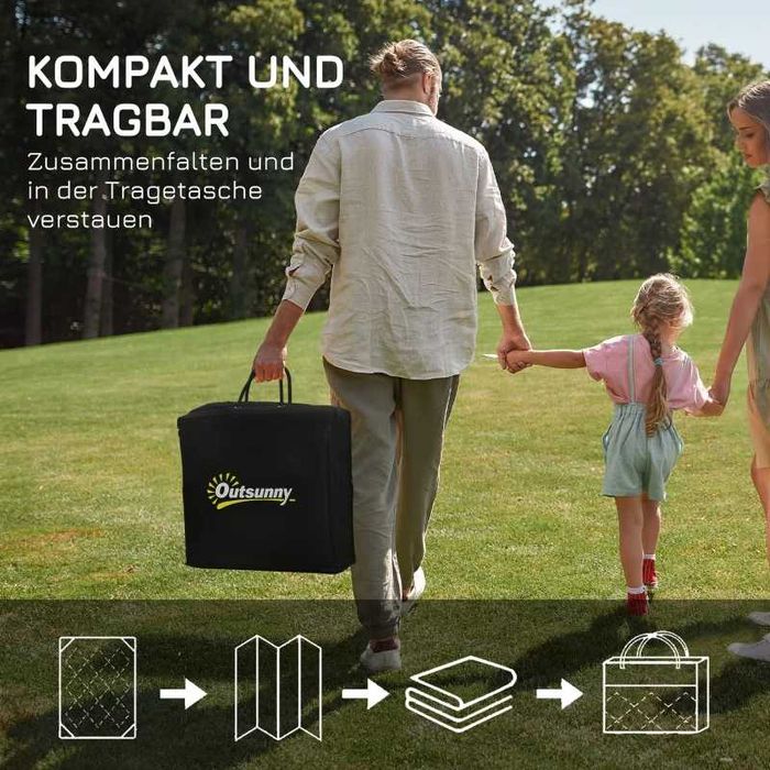 Outsunny Градински двулицев килим, Водоустойчив, Геометричен 182x274см