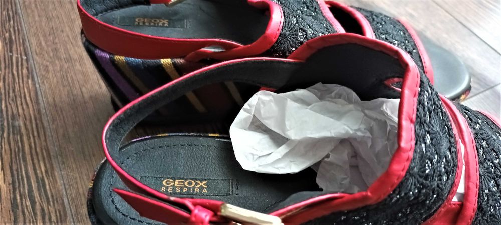 GEOX sandale colorate, cu platforma inalta, marimea 38