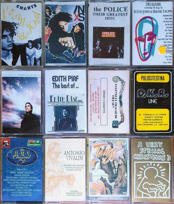 касети с музика рок, поп, класика, танго, коледа
