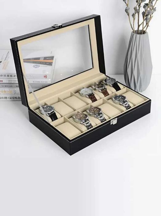 PREMIUM Шкатулка для ЧАСОВ 12-cлотов - Отличный Подарок | ГАРАНТИЯ