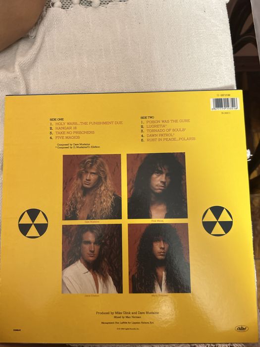Megadeth rust in peace near mint condition original 1990 capitol records est 2132