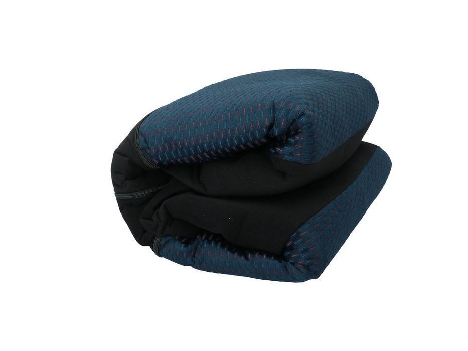 Huse scaune auto Carpoint Denver, set universal 9 piese, negru/albastru, compatibil airbag lateral