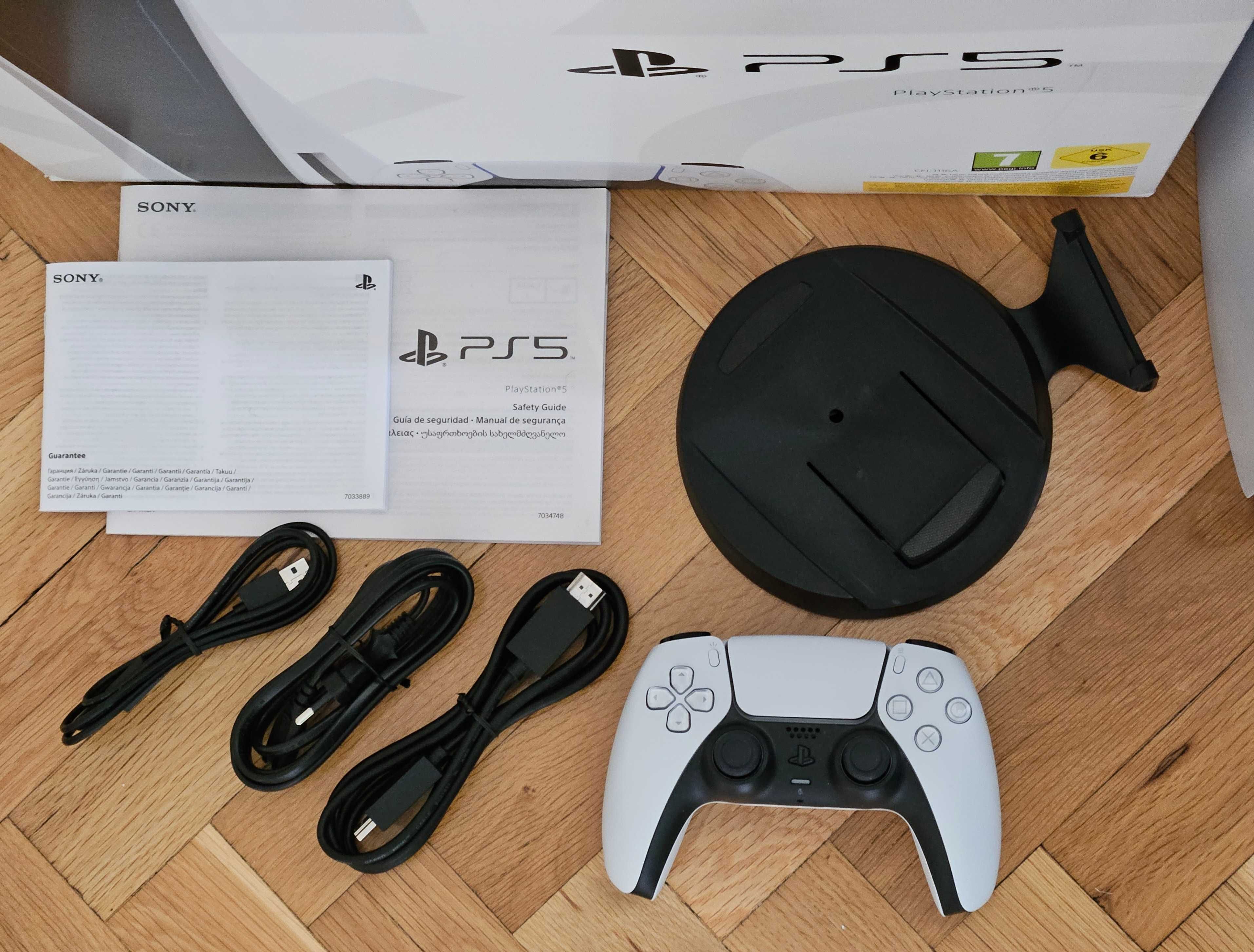 НОВА! Playstation 5 перфектна конзола PS5 с диск джойстик Плейстейшън ...