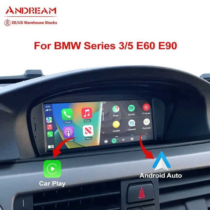 Навигация Android 14 8GB RAM 128GB HDD BMW E60 E61 E63 E90 E92 БМВ Е60 Е61 Е63 Е90 + Apple Carplay
