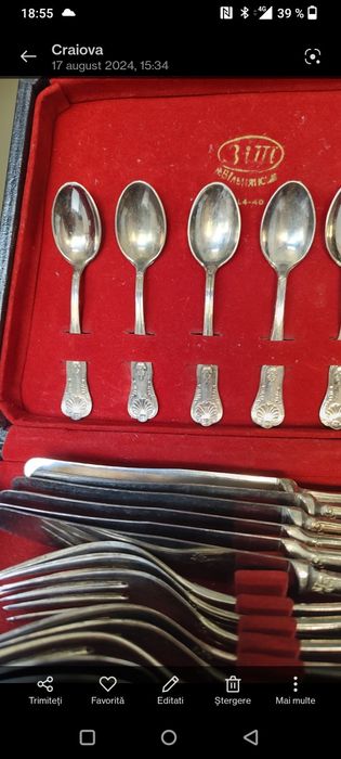 Set tacâmuri placate Argint 800 Italy