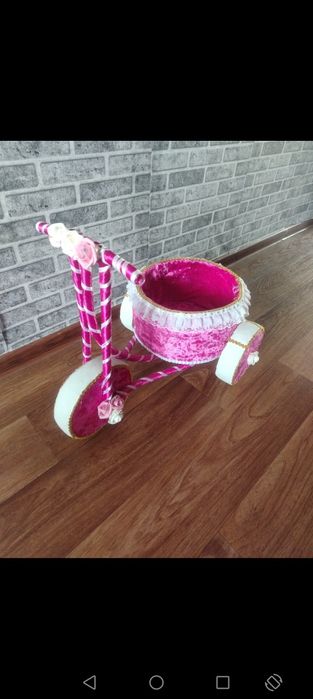 Коржын детский розовый велосипед