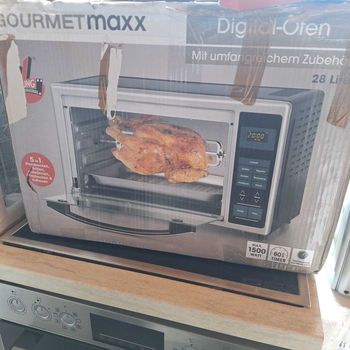 Мини фурничка 5в1 + кошница за картофи и камък за пица