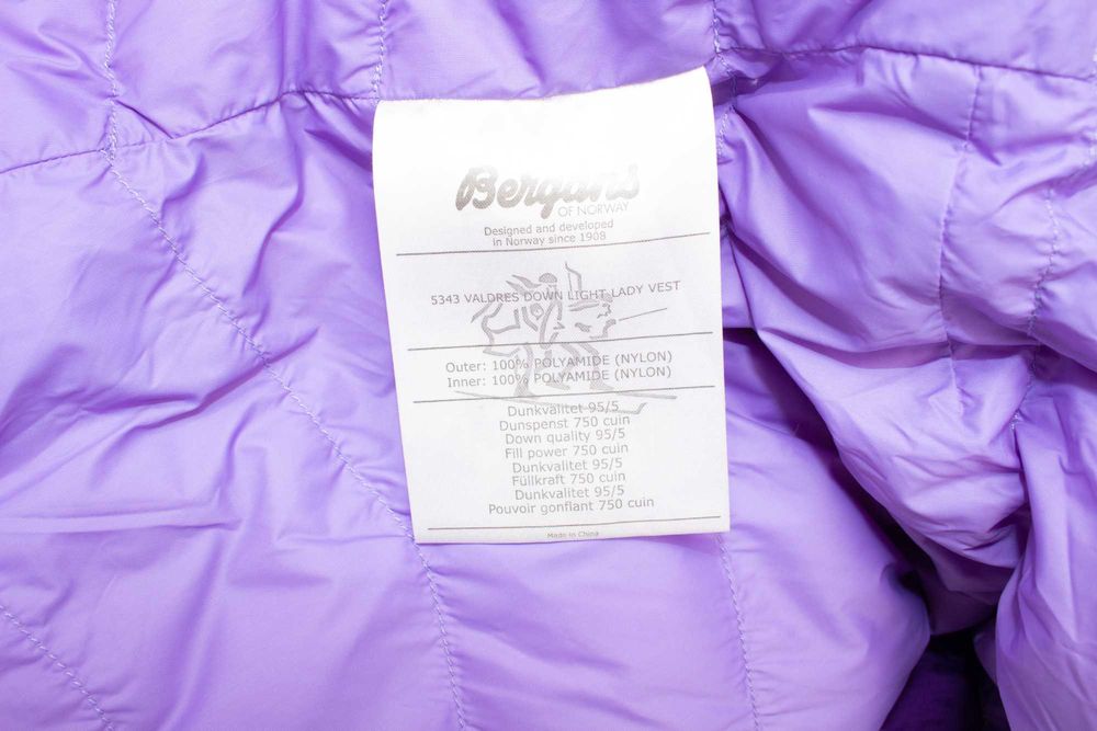 Bergans Down Light Vest дамска пухена грейка лилав елек с пух и пера М