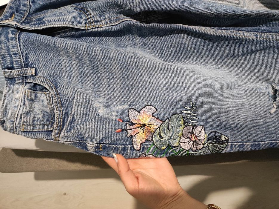 Дънки бойфренд С-М размер средна талия