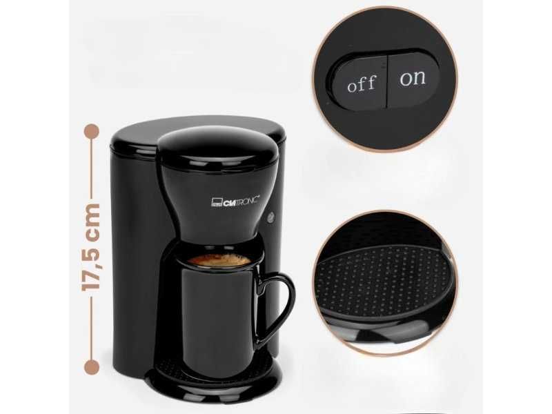 Кафемашина за Шварц Кафе с Керамична Черна Чаша Clatronic KA 3356