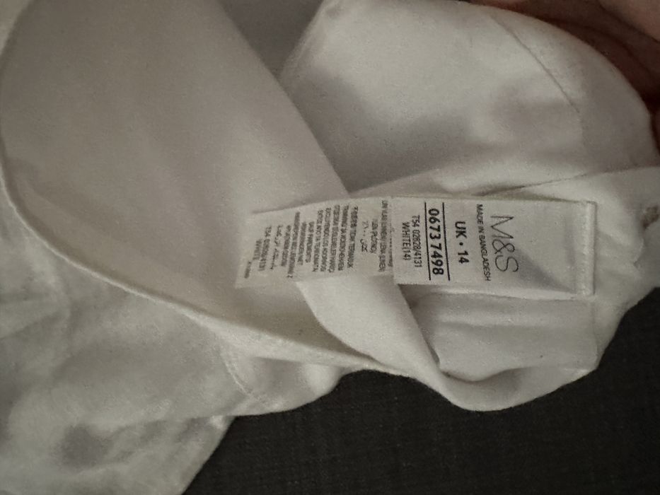 Fusta din in, alba, 42, Marks&Spencer, noua