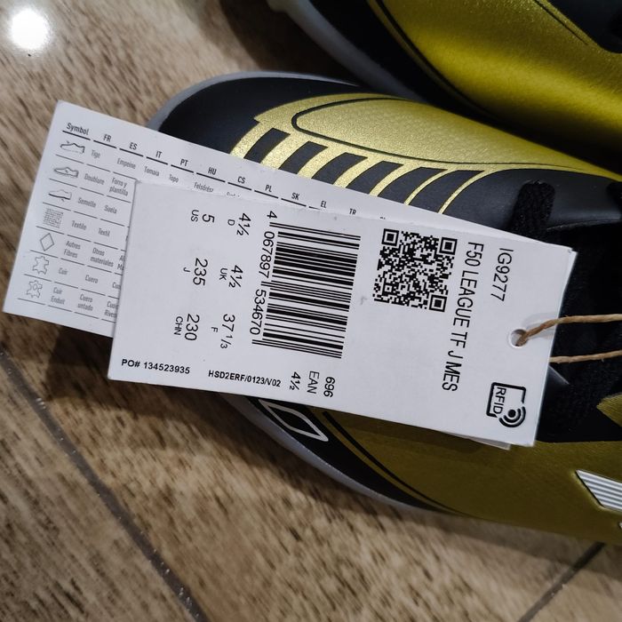 Ghete fotbal adidas F50 League Messi TF - De aur