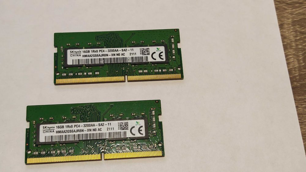VANDUT Kit 32GB (2x16GB) RAM Laptop SK Hynix DDR4 3200MHz – Defecte ( un SMD lipsă)
