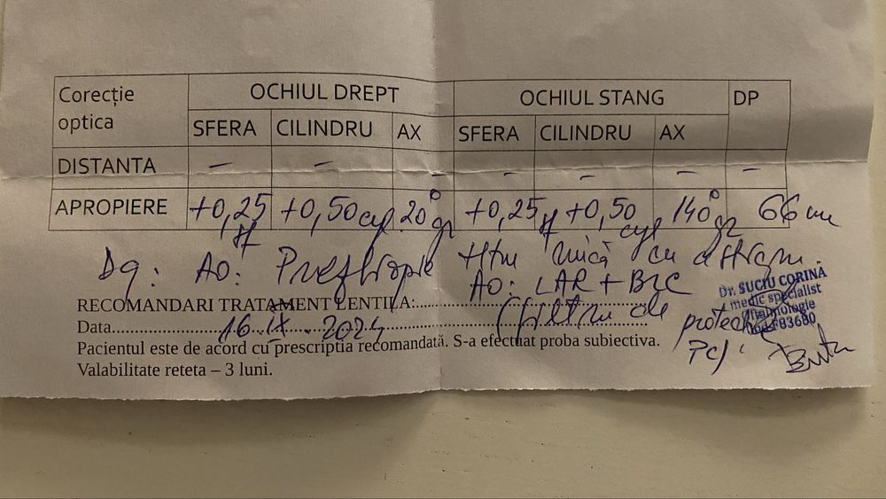 Vand ochelari +0.25, cu cilindri