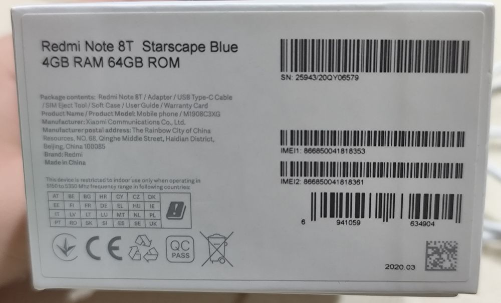 Xiaomi Redmi Note 8T 64GB/4GB