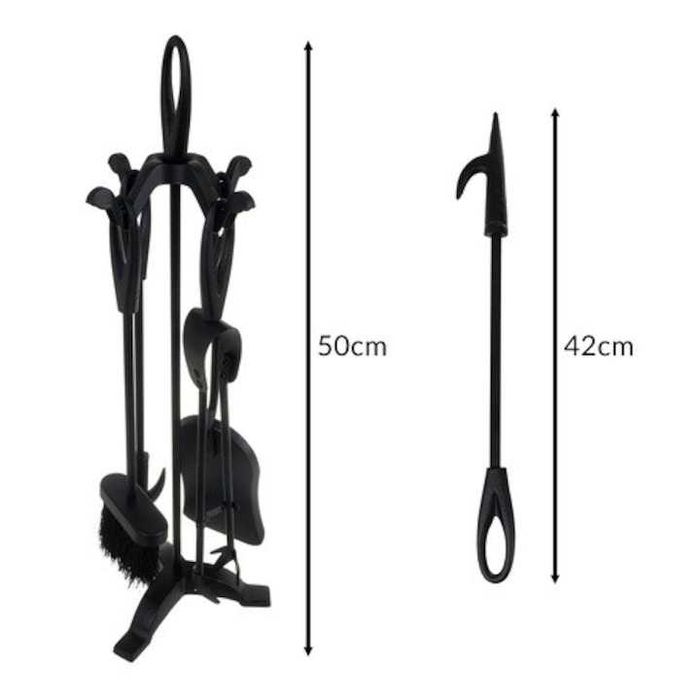 Set accesorii semineu otel inoxidabil cu vatrai lopatica perie cleste