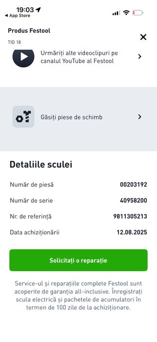 Festool TID 18 EC-TEC + baterie 4.0Ah | GARANȚIE până 2028
