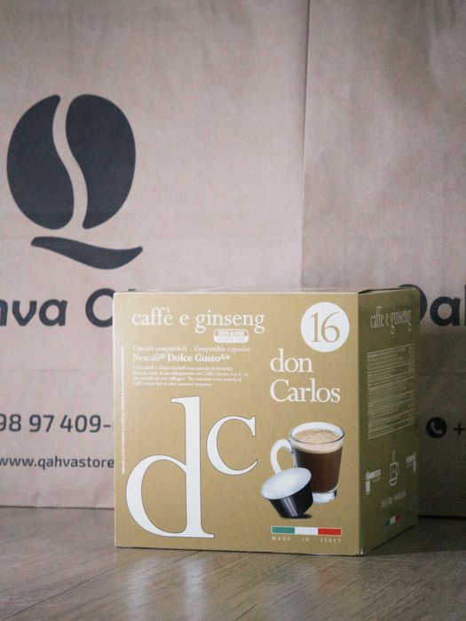 Кофе в капсулах "Don Carlos" для Dolce Gusto. Kofe kapsulali D/G uchun