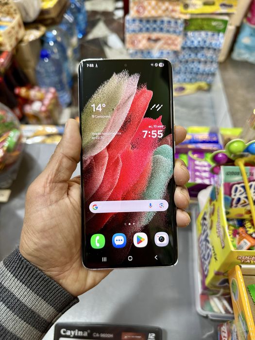Samsung S21 Ultra 5G 12/256GB телефон холати зур очилмаган.