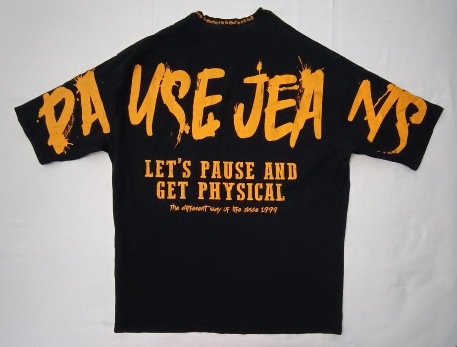 Pause Jeans Orange Shirt оригинална тениска M памучна черна фланелка