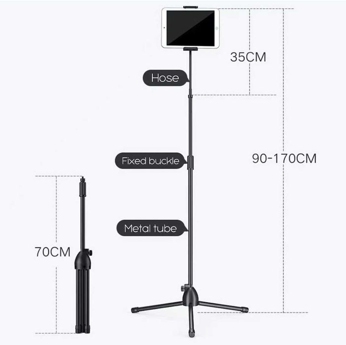 Suport pentru tableta/telefon de podea cu trepied 360
