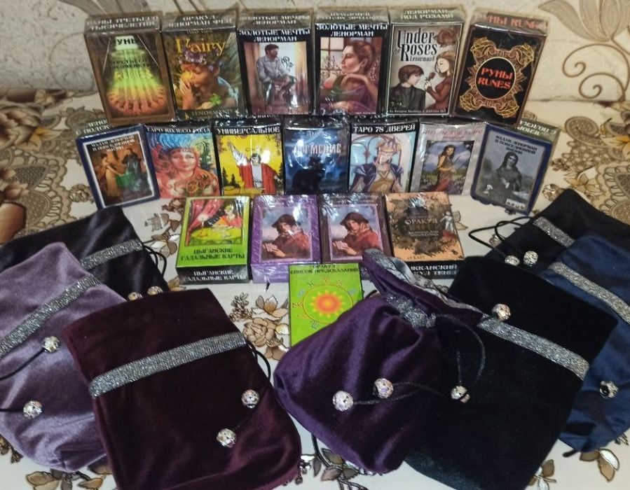 Карты Гадальные Оракулы Ленорман, Таро и Руны, размер 7х12см