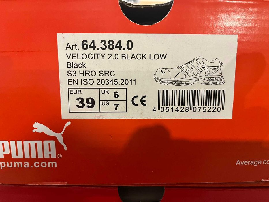 Изгодна цена за нови Работни обувки PUMA VELOCITY 2.0 BLACK LOW S3 ESD