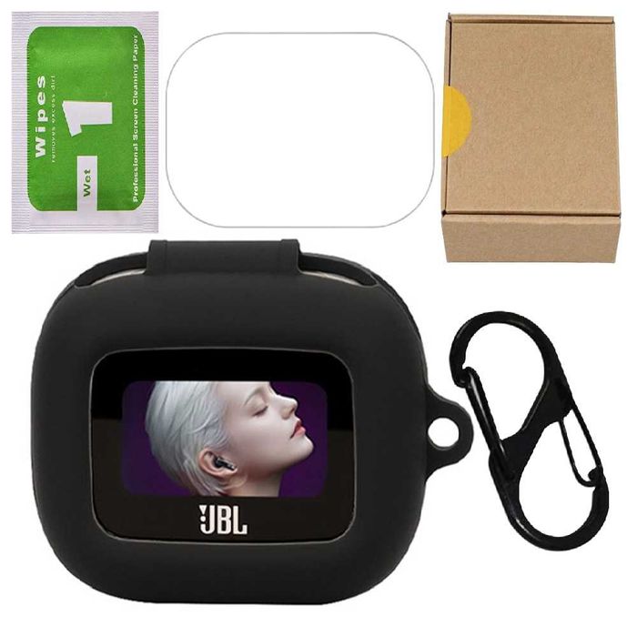 Husa TPU Negru + Folie protectie ecran pentru casti JBL Live Flex 3