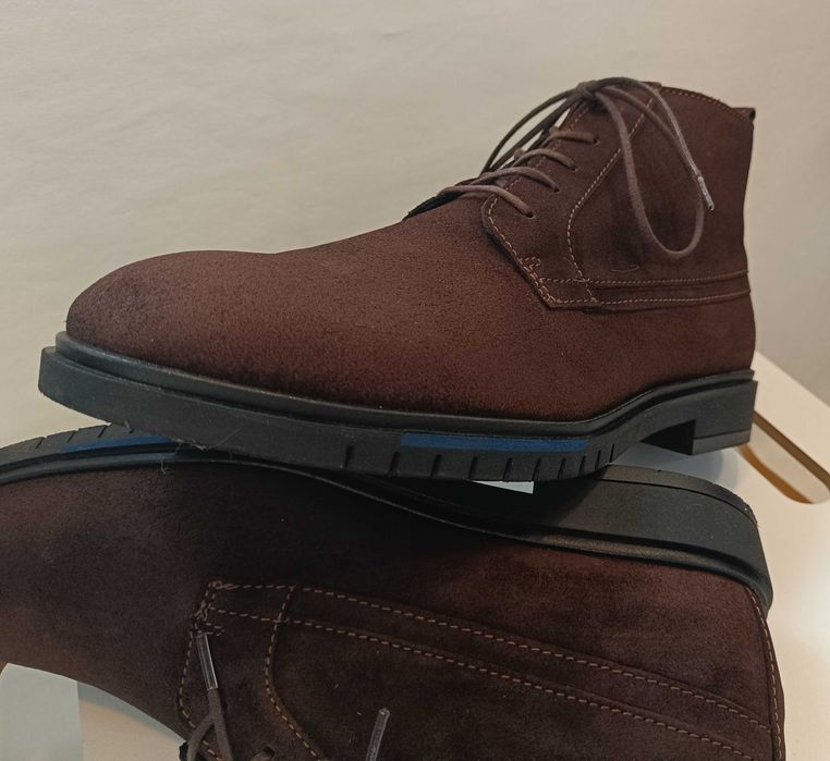 Ghete lace up 43 premium suede Tommy Hilfiger NOI piele naturala moale