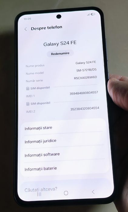 SAMSUNG S24 FE 5G Graphite Duos 8/256 GB impecabil !